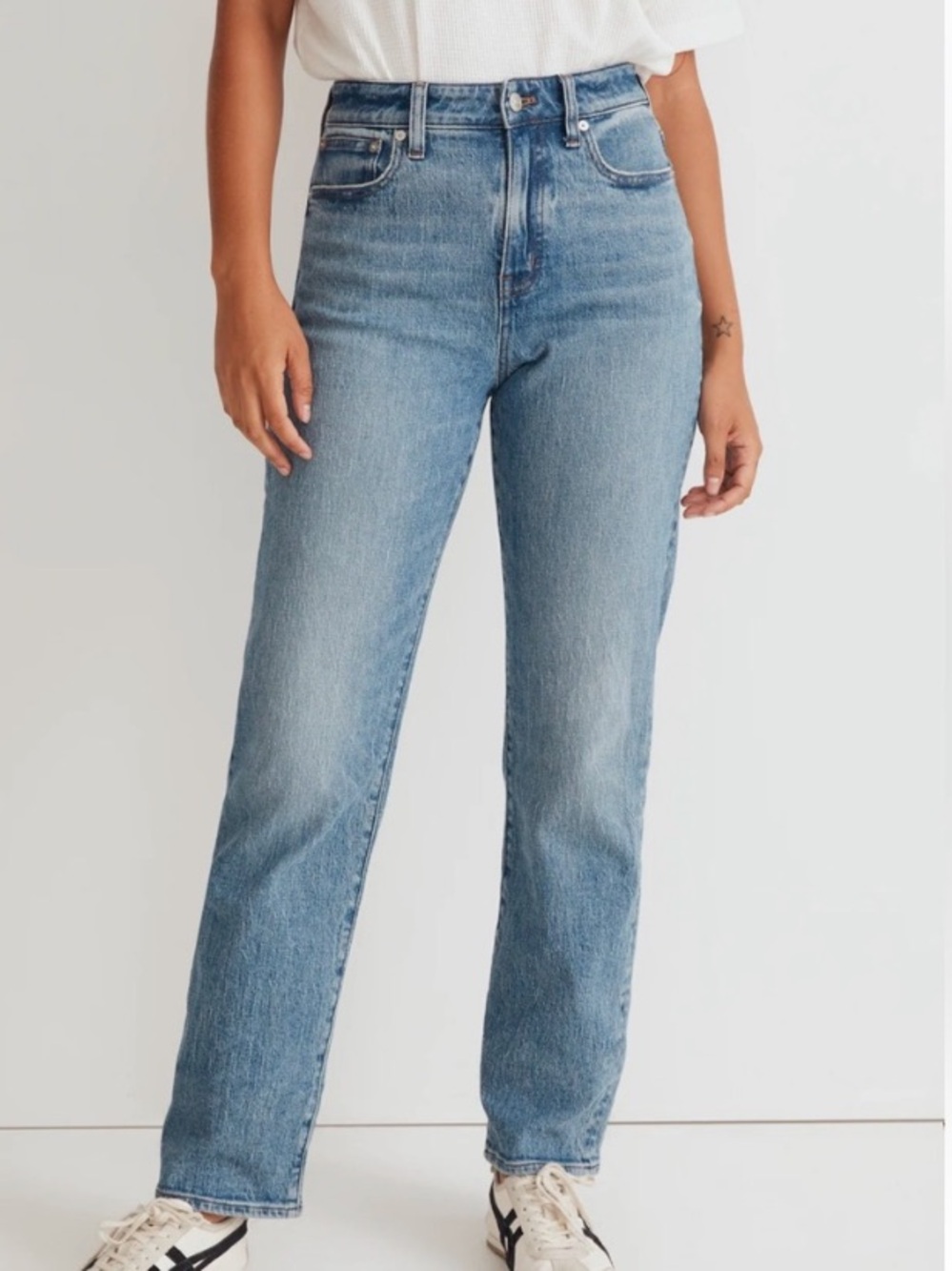 MADEWELL CURVY 90’s STRAIGHT JEANS WOMENS SIZE 29 STRAIGHT LEG Y2K RAW HEM CROP